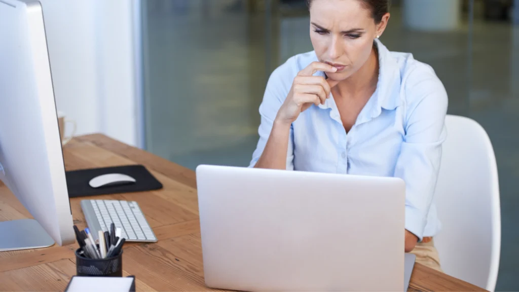 woman on computer