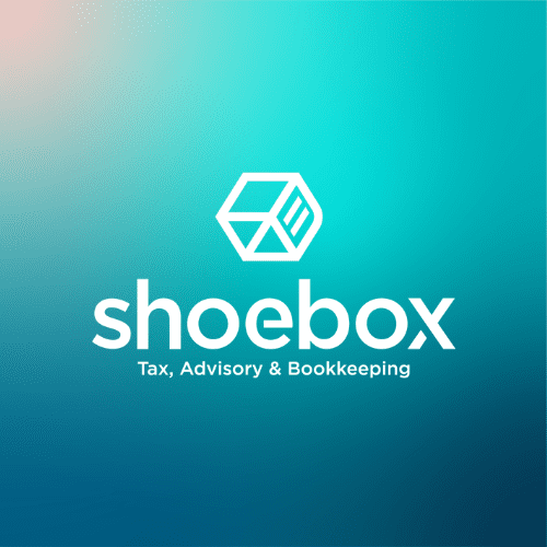 Shoebox Books and Tax white logo with gradient